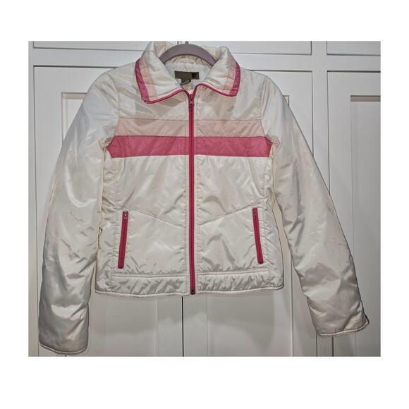 Retro White & Pink Zip Jacket – Size Small - Picture 2 of 16
